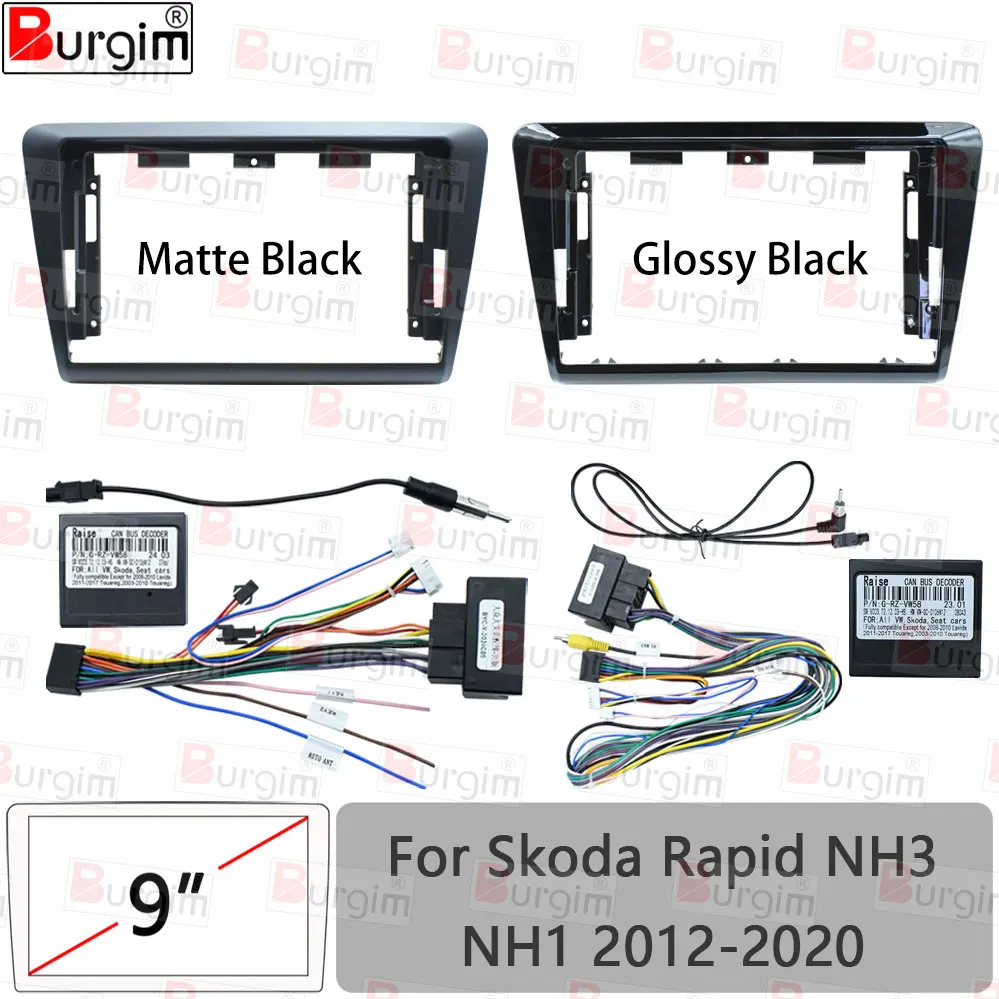 CarRadioFasciasFrameForSkodaRapidNH3NH12012-20209inch2DINStereoPanelWireHarnessPowerCordCableAdapterCanbus-AliExpress34