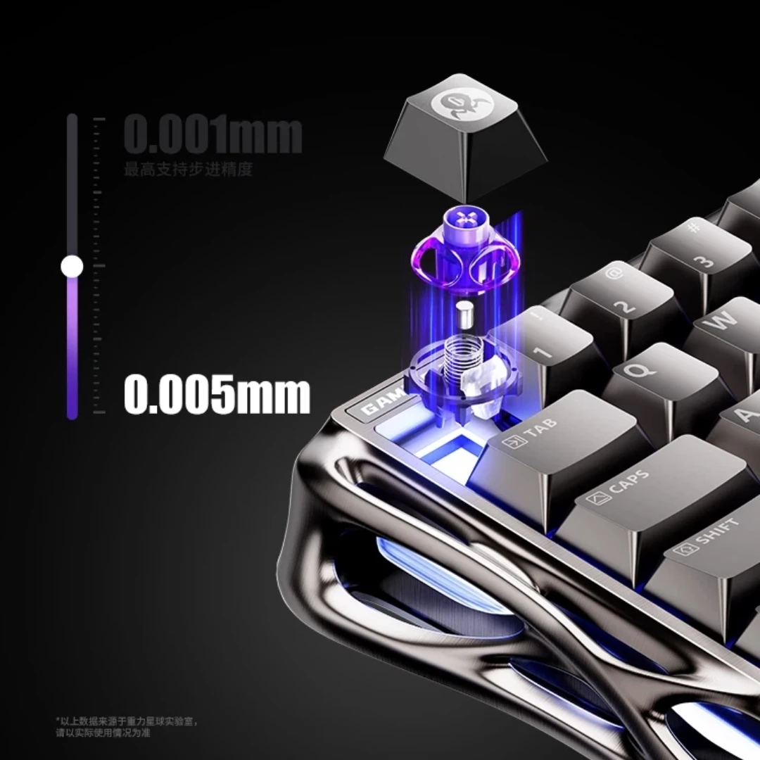 V60 Pro لوحة المفاتيح المغناطيسية للألعاب الرياضية الإلكترونية باستخدام الحاسب الآلي 0.005 مللي متر 8000 هرتز مثل طوقا 0.125 مللي ثانية الألومنيوم الألعاب RGB مطلي