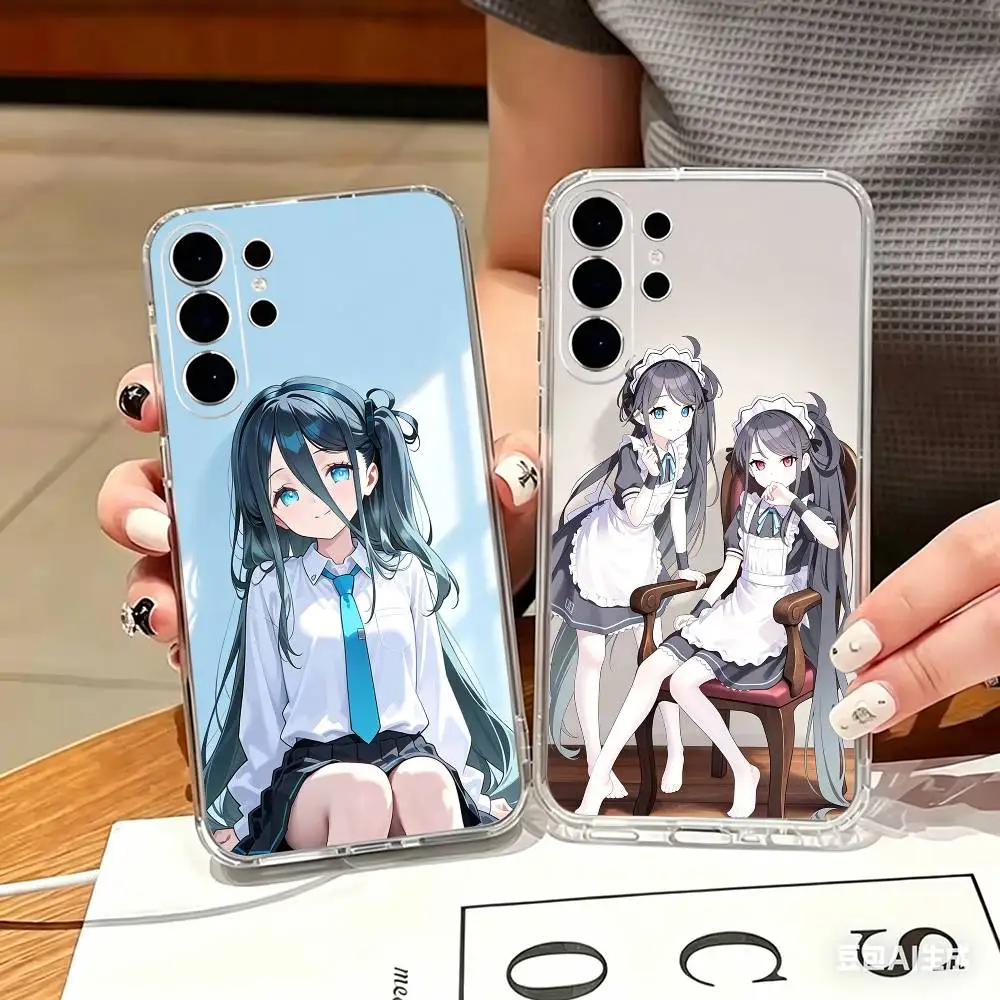 Cute Arisu Kei Blue Archive Transparent phone Case For Samsung S25,24,21,22,21,20,10,S9Ultra,Plus,Fe,Lite