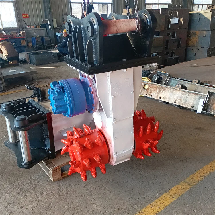 Tunnel construction lateral milling machine, construction site excavator milling head, slope grooving milling head