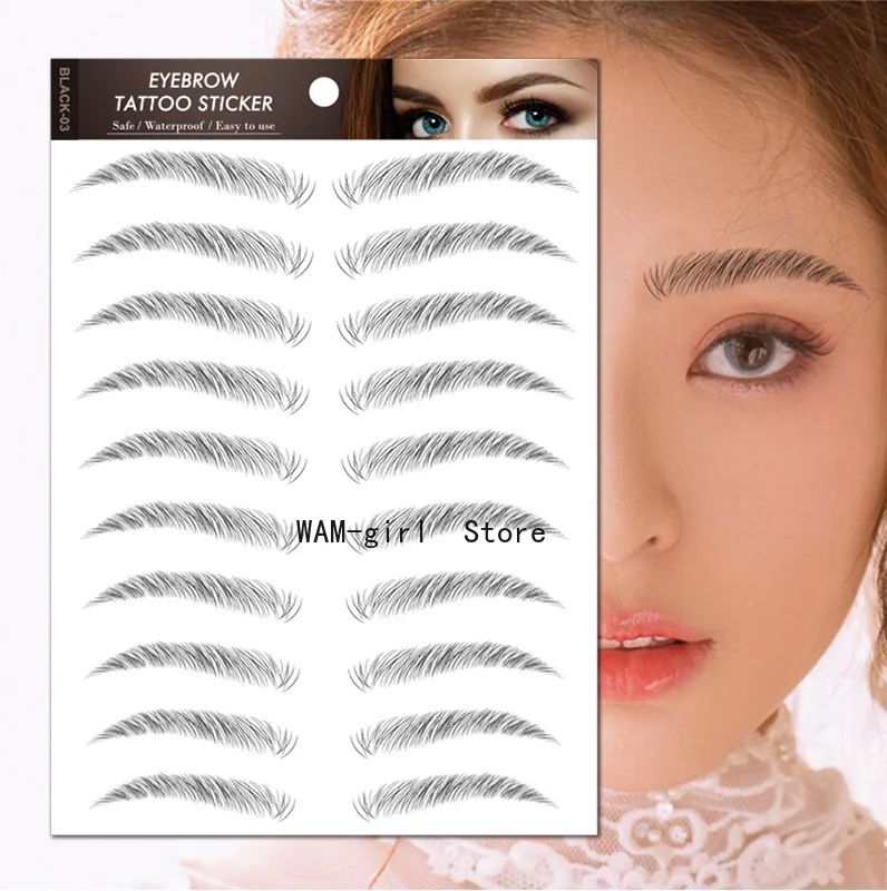 Pegatina para cejas 6D, transferencia de agua, pegatinas para tatuaje de cejas tipo pelo, potenciadores de cejas postizas de larga duración, cosméticos para cejas