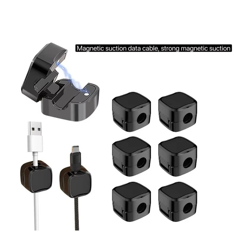 5/10 Stück Magnetische Kabelclips, Kabelhalter, glatt, verstellbar, Kabelmanagement unter dem Schreibtisch, Kabelorganisator, Kabelhalter – Detail 2
