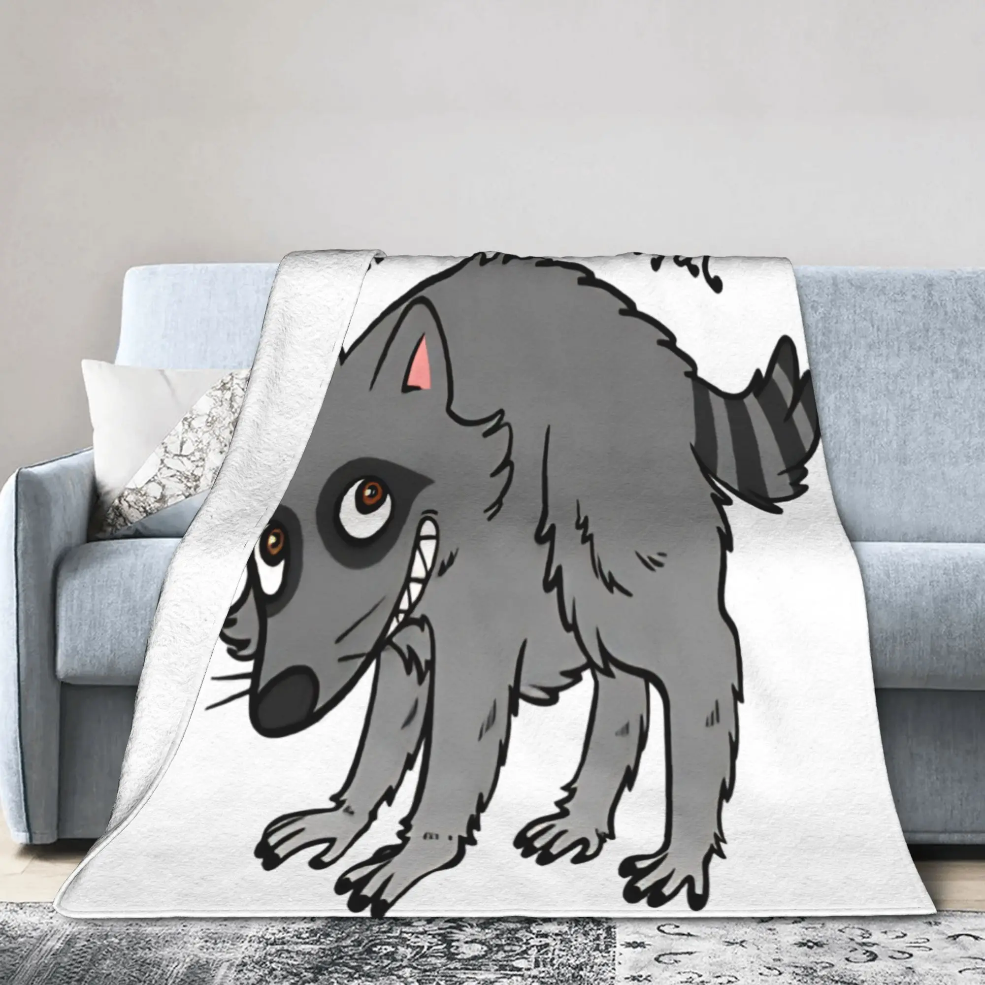 Weird and Wonderful Jimothy Raccoon Blanket Winter Warm Cozy Throw Blanket For Girls Bedroom Flannel Bedspread Bed Cover