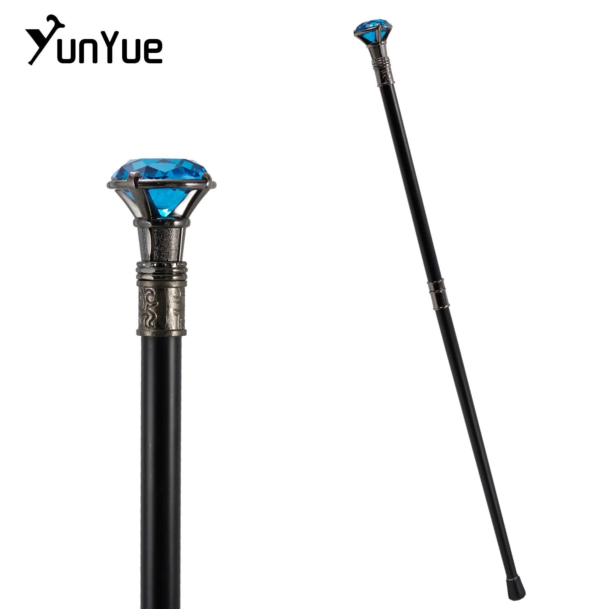 الشظية الأزرق الماس نوع عصا المشي شهم أنيقة أزياء الفن الزخرفية عصا للمشي سيدة خمر حزب تأثيري الصولجان #6