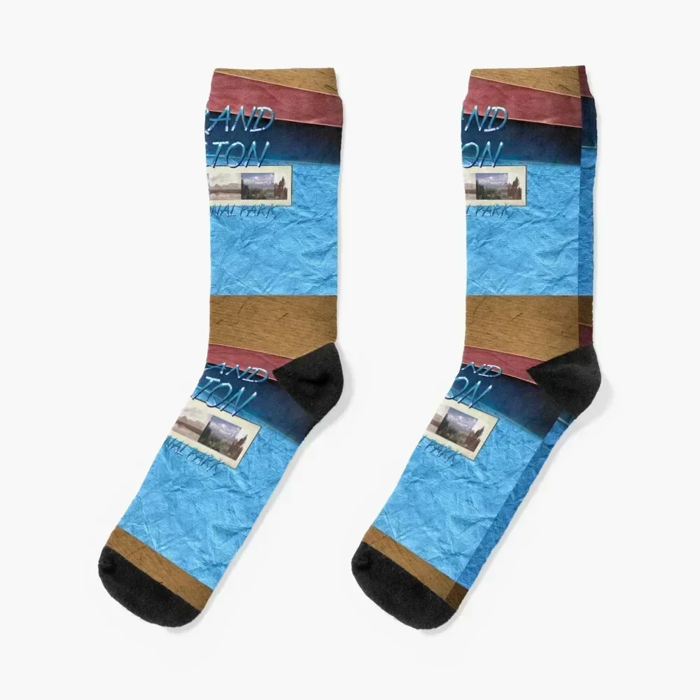 Grand Teton National Park Socks Hiking boots loose heated anti slip football Socks Men Women's