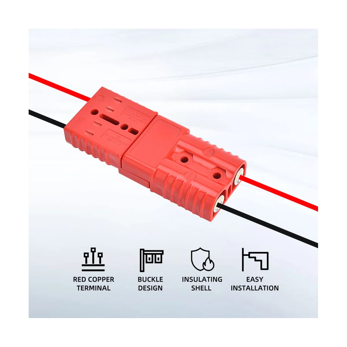 Plug 4 Pcs 2-4 Gauge Connector Plug 175A 12-36V Battery Quick Connector Red Battery Quick Disconnect Wire Harness Plug Kit