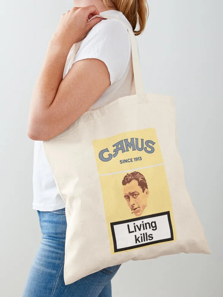 Philosopher Albert Camus Tote Bag shoping bag custom large bags men Canvas