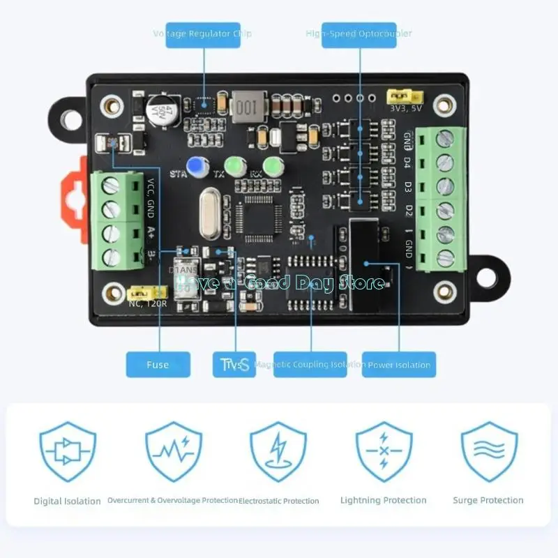 

462D 4изолированный модуль импульсного вывода Modbus RTU PWM с широким входным напряжением от 7 В до 36 В постоянного тока и