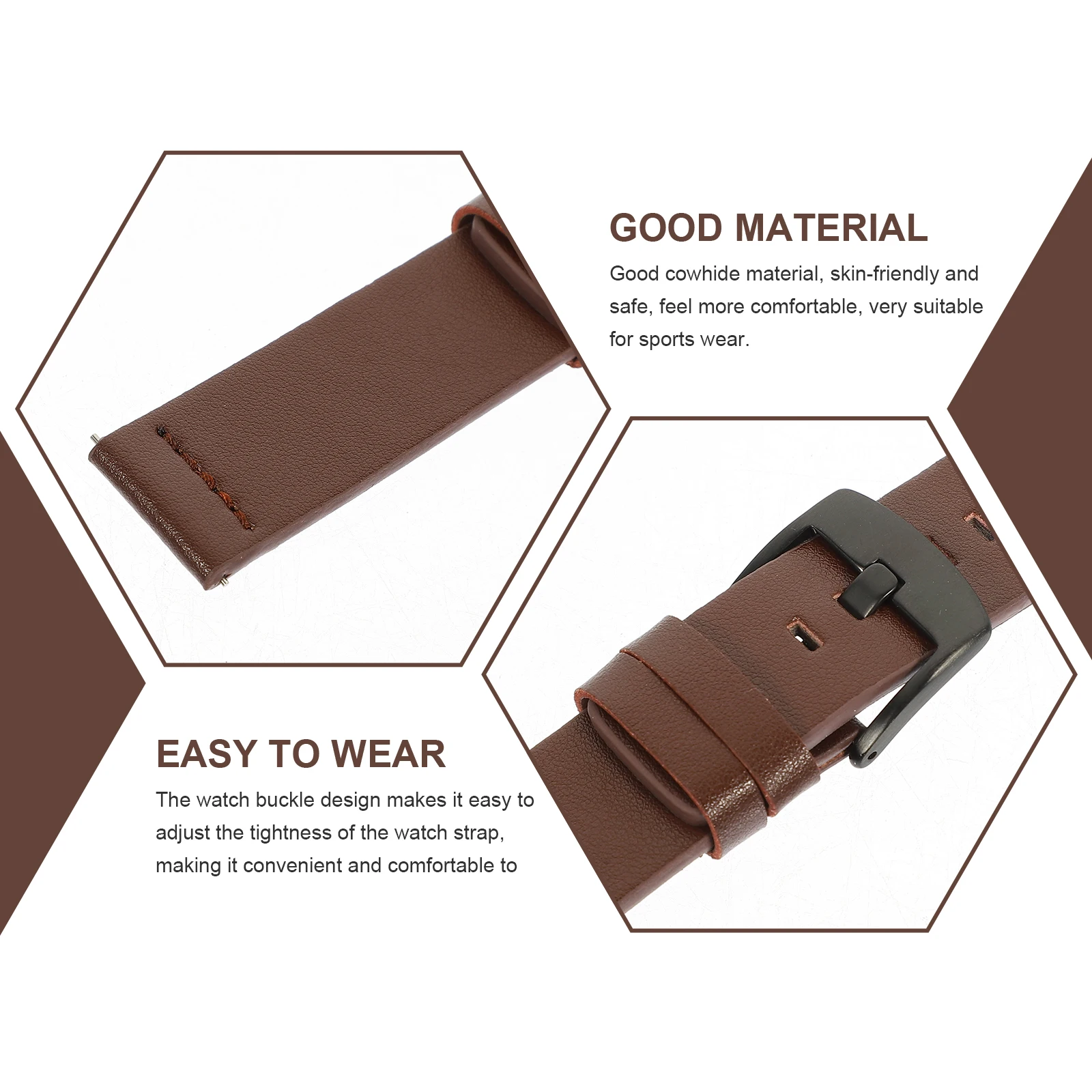 

Watch Strap Replace Non slip Cowhide Wristwatch Versatile Adjustable Design Elegant Casual Straps
