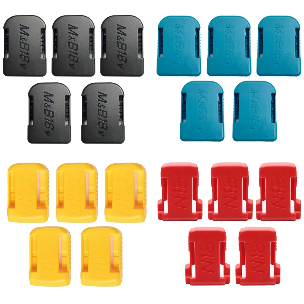 5Packs Tool Mount Storage Bracket For Makita/Bosch/Dewalt/Milwaukee 18V Li-ion Battery Tool Machine Drill Holder Slots Stand