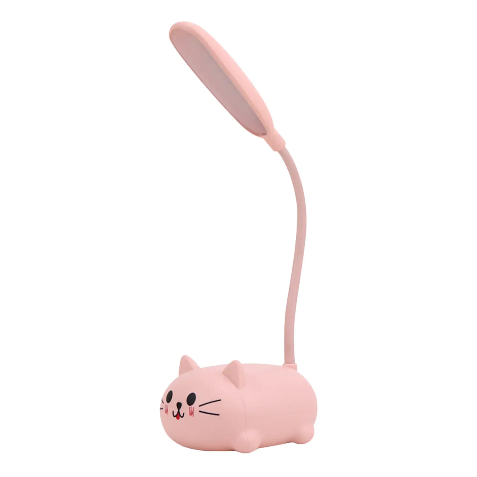 Kawaii Pink Cat Table Lamp Cute Desk Lamp USB Powered Night Light for Kids Girls Bedroom Study Room Decorative Gift