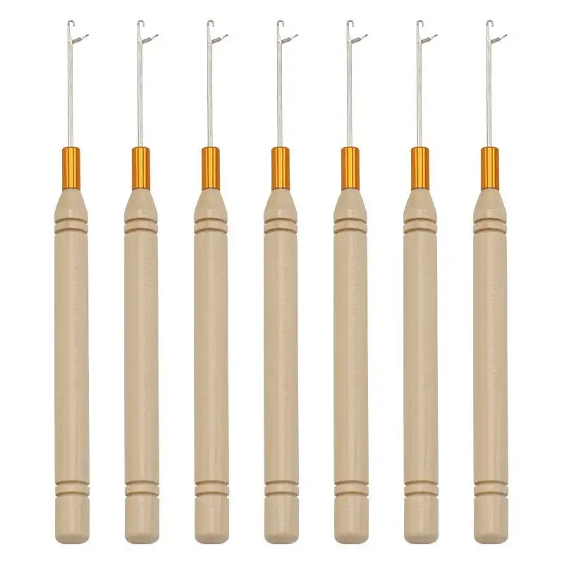 Wooden Handle Ventilating Needle for Wig Making Professional Crochet Hook Tool for Lace Wigs and Hair Extensions