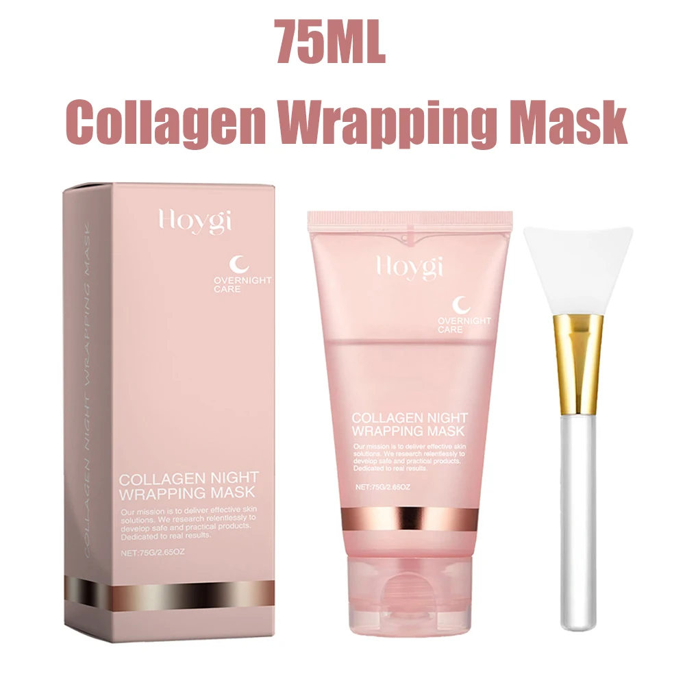 75ML,Collagen Peel-off Mask, Night Wrapping Facial Mud Firming mask Daily Face Skincare Deep Cleaning Skin Sunburn Repair Cream