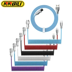 NNBILI tipo C tastiera meccanica cavo a spirale tastiera USB cavo tastiera meccanica aviatore Computer Desktop connettore aeronautico