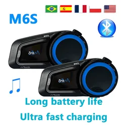 Maxto M6s Motorcycle Helmet Bluetooth Intercom Multiple Intercom Modes, Distance 1000 Meters,Supports Music Sharing