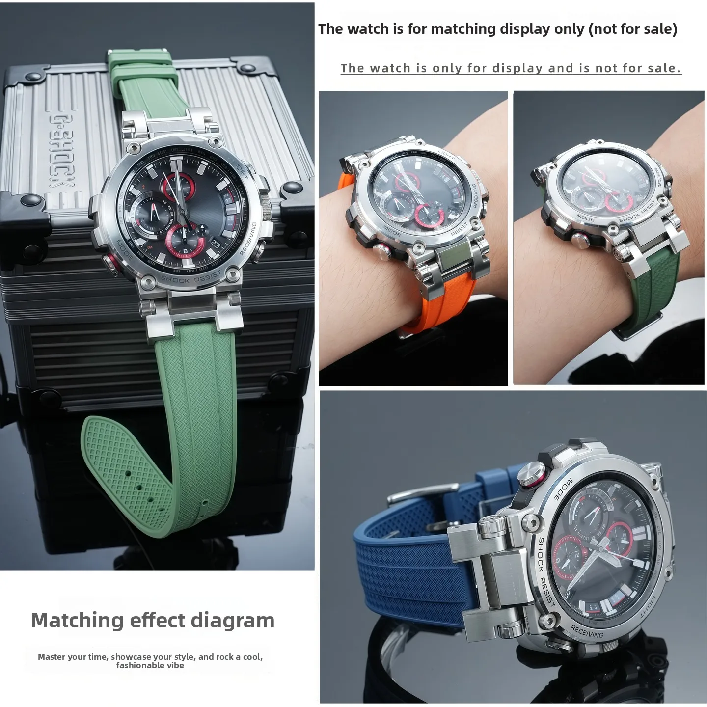 Novo diy pulseira de borracha fluorada para casio G-SHOCK MTG-B1000 masculino modificado esporte pulseira de relógio de borracha pulseira acessórios