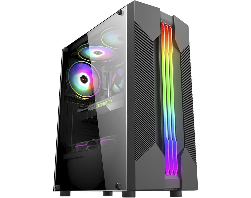 Gamer Cabinet K-Mex Bifrost6 CG-01A9 Led Panel RGB S/Fan