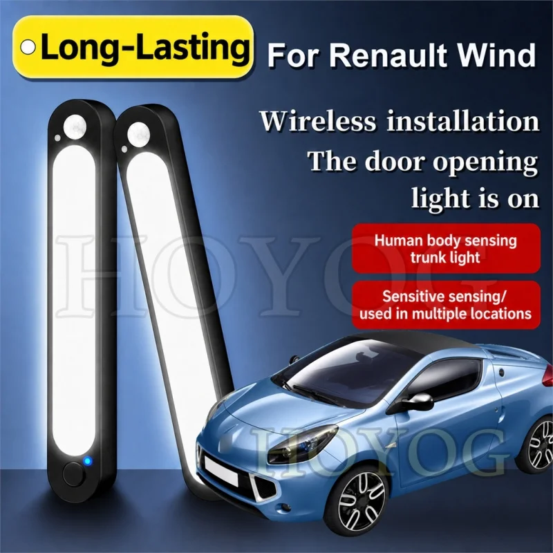 For Renault Wind 2010-2013 Car Boot Light LED Lamp Motion Sensor No Drilling Wireless Trunk Cargo Light Sedan Interior Cabin