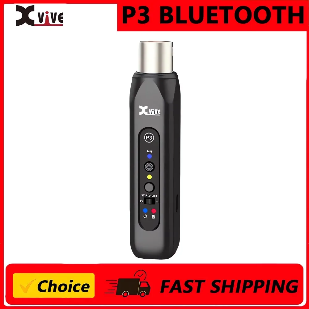 Receptor Bluetooth XLR Inalámbrico Xvive P3, Adecuado para Altavoces, Mezcladoras de Audio, Sistemas de Megafonía, Recargable