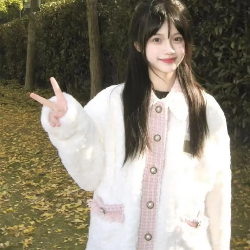 

Women's Coat winter autumn Jacket Outerwear Warm Fleece Lined Sherpa Thick Gentle Quilted Loose Cotton Coat