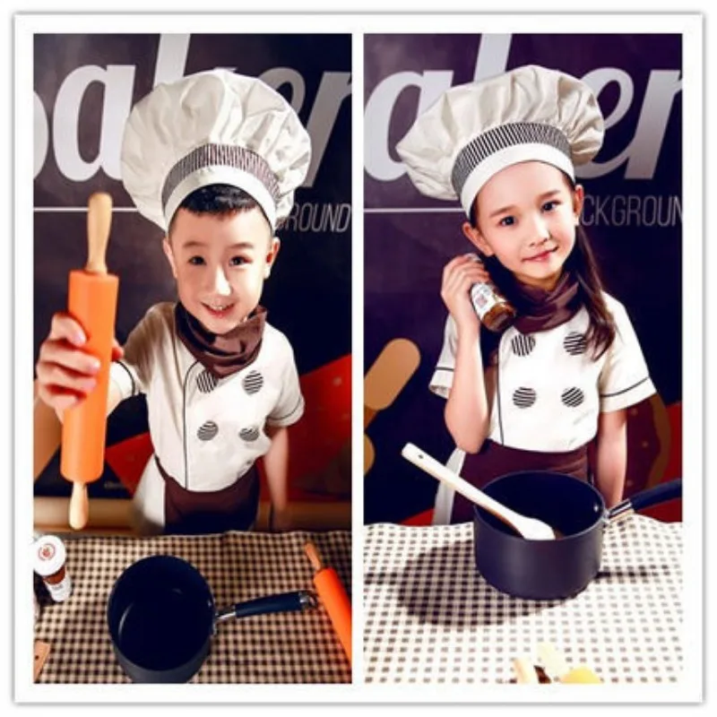 

Children Chef Clothes Toddler Performance Clothes Kids Game Clothes Performance Less Children Apron Role Playing Clothes