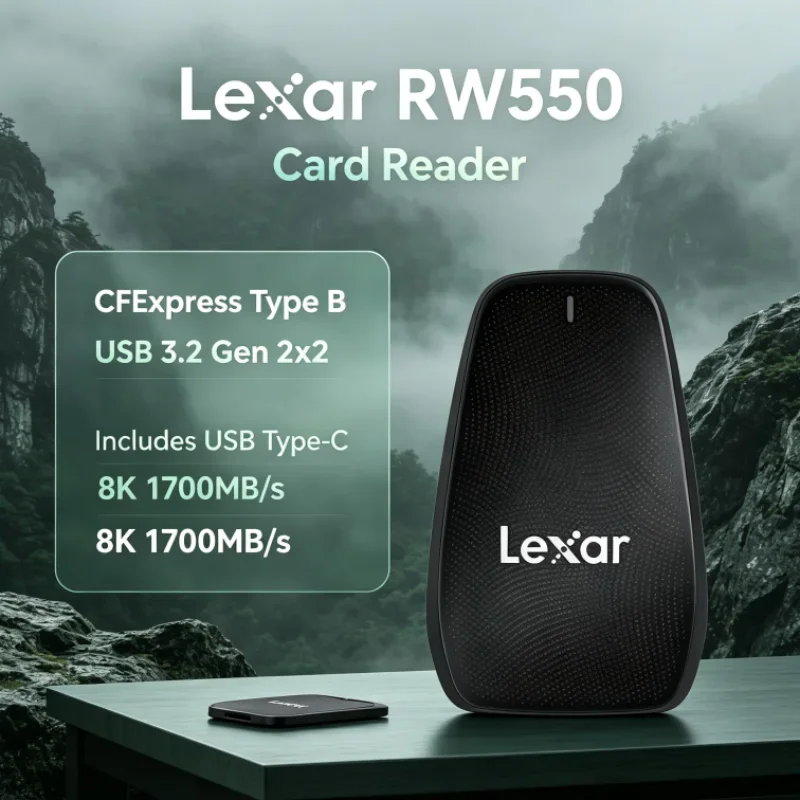 Lexar RW550 USB 3.2 Gen 2x2 CFexpress Type B Reader 8K 20Gbps USB Type-C CFexpress Card Reader for Photo Transfer