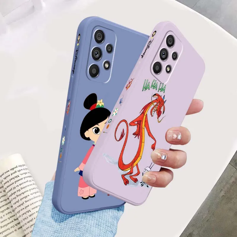 

Disney Mulan Pattern Design Phone Case For Samsung A71 A72 A73 A51 A52 A53 A54 A55 A21s A35 A34 A32 A03 5G Liquid Left Rope