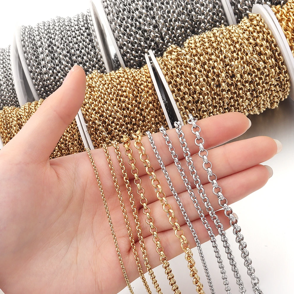 

10Yards/Lot Stainless Steel Chains O Shape Chians Cross Link Chains For DIY Jewelry Making Findings Necklace Chains Accessories
