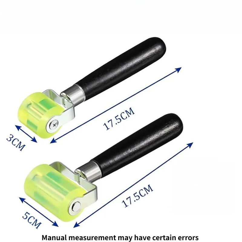 Membrane & Self-Adhesive Paper Bubble,Dual Bearing Solid Pressure Roller Handheld Woodworking Edge Banding Roller for Leather