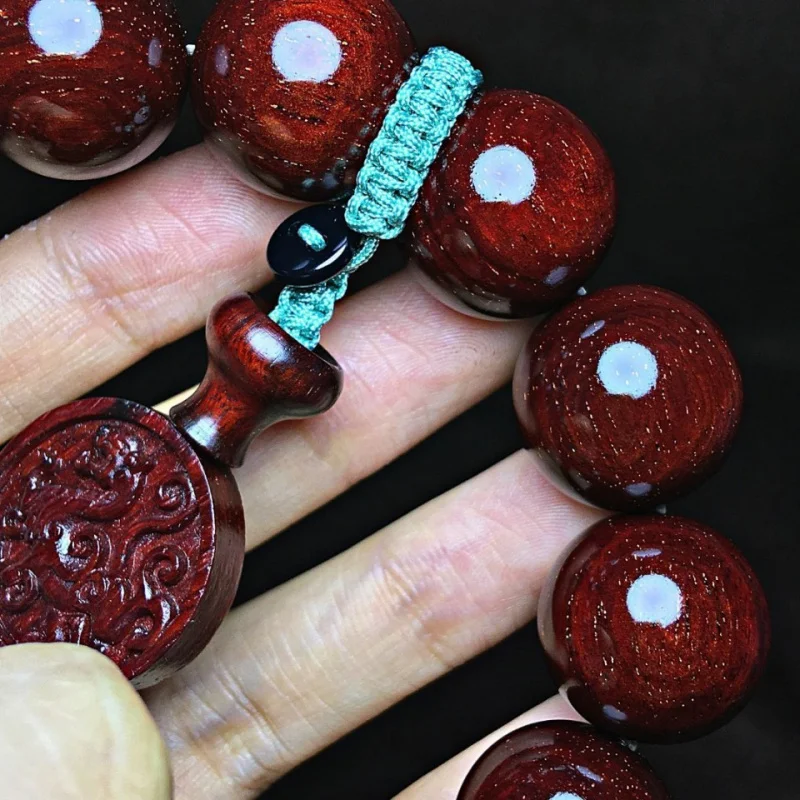Authentic Indian small-leaf rosewood 1.8mm full-star bracelet with burgundy base color, suitable for both men and women as Buddh