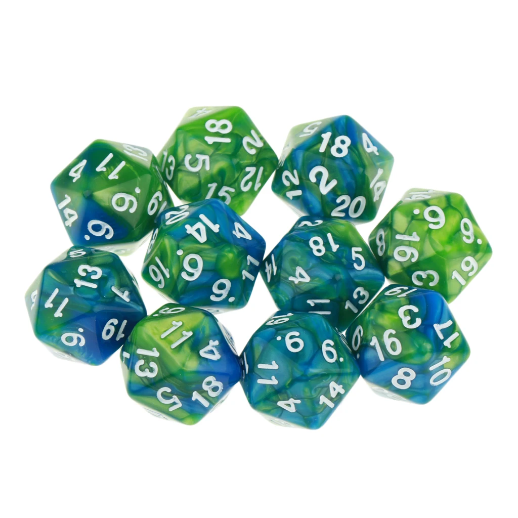 10pcs 20 Sided Dice D20 Polyhedral Dice for Game Role Playing Game High Quality Red Blue Polyhedral Dices Numbers Dials Desktop