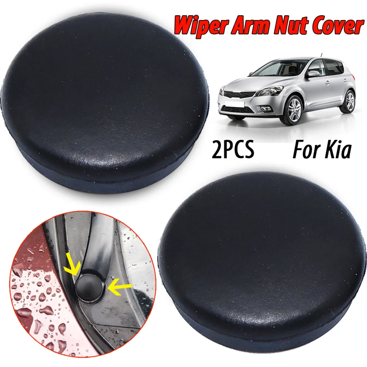 2Pcs 9838007000 Fornt Windshield Wiper Arm Anti-rust Nut Cover Cap For Kia Ceed Picanto Optima Rio Sorento Soul Carens Cerato