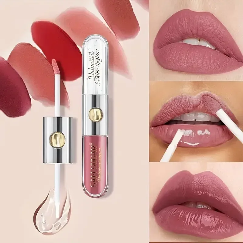 Hydration Double Headed Easy To Color Lip Gloss Lipstick Not Touching The Cup Coating Everyday Versatile European American Style