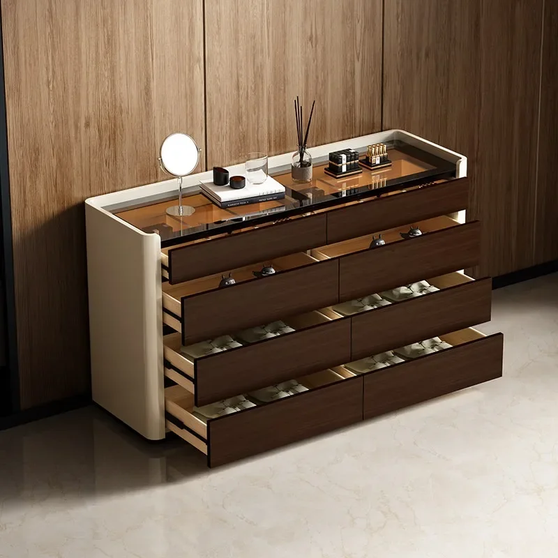 Modern light luxury chest, bedroom, bedside classification, storage, jewelry cabinet, living room wall storage, five, six, eight