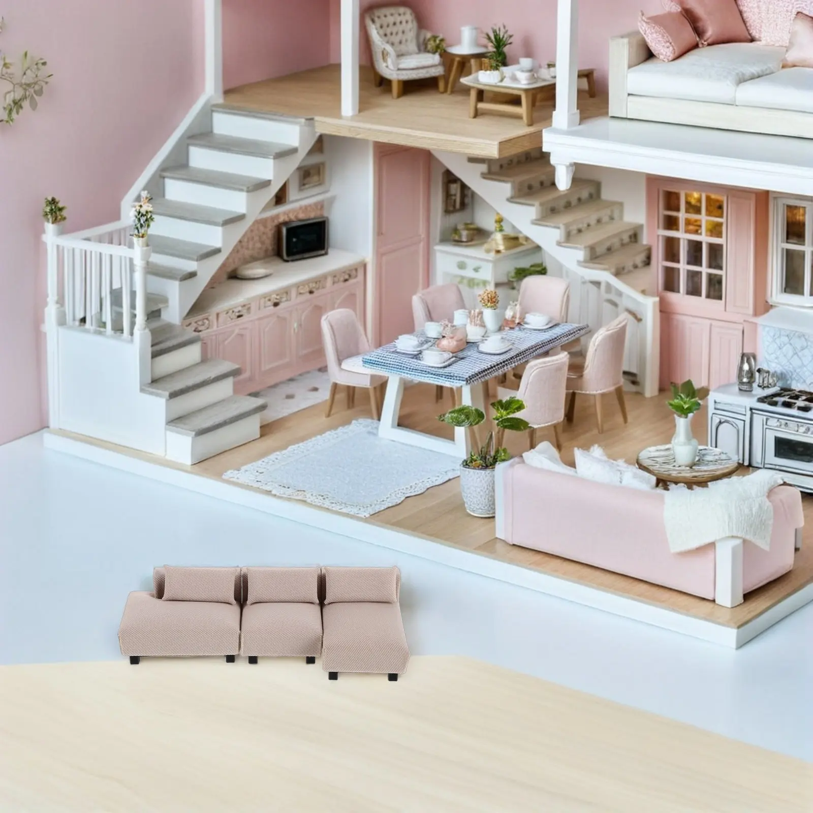 

Миниатюрный диван-имитация для кукольного домика, маленький размер, декор для дома, реалистичный дизайн, милая миниатюрная мебель для гостиной