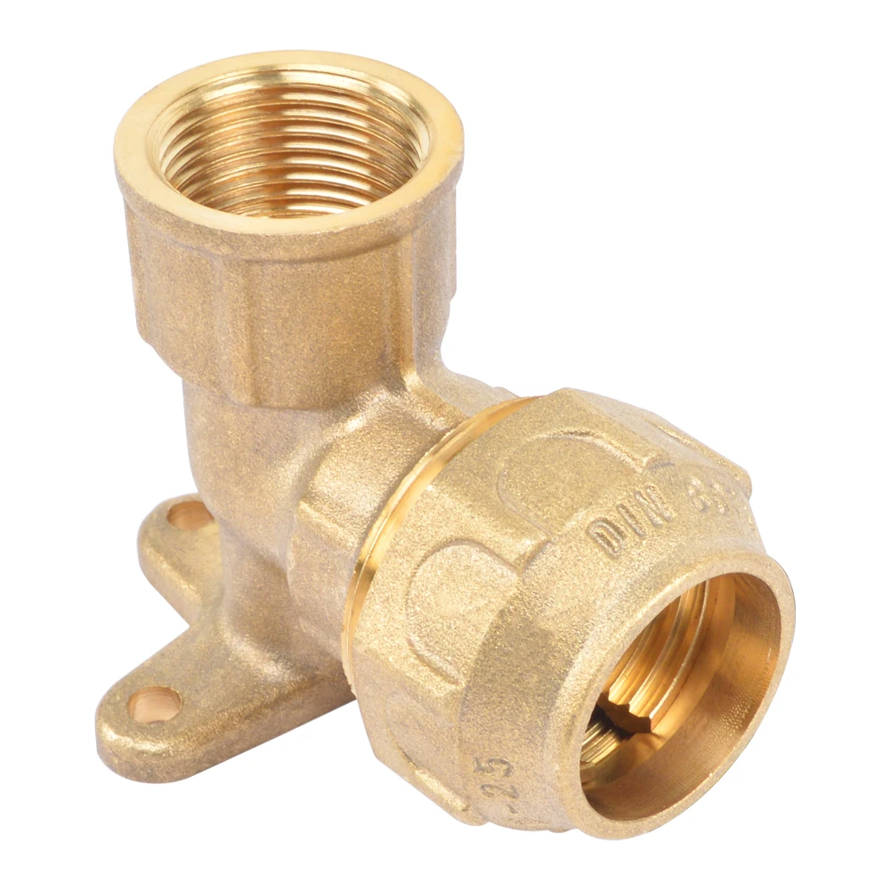 BSP Thread CW617N Forged Brass DVGW Certified Wallplate Elbow Compression Fittings