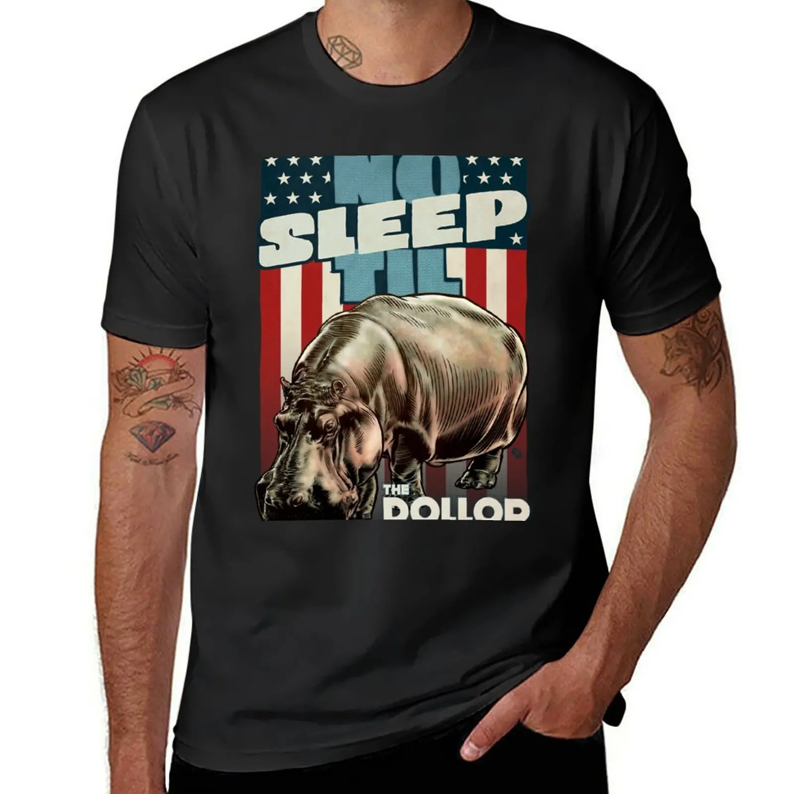 

The Dollop - No Sleep Til Hippo (Clothing and Stickers) T-Shirt summer top korean fashion heavyweight t shirts for men