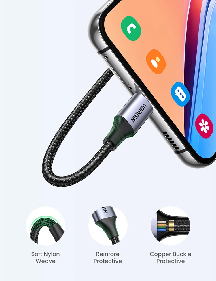 [2 Pack] UGREEN 3A USB Type C Cable 18W for iPhone 17/16 Samsung S26/25 Pixel 10/9 Charging USB-C 2.0 Data Cable 0.25/0.5/1/2/3M