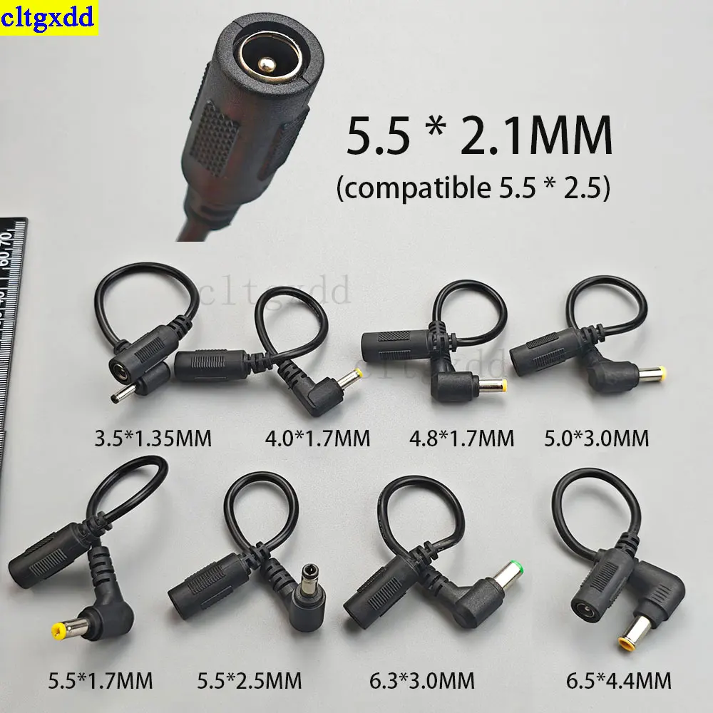 Cltgxdd 1piece 5.5*2.1MM Female to Male 3.5*1.35/4.0*1.7/4.8*1.7/5.0*3.0/5.5*1.7/5.5*2.5 DC Power Connector adapter 5.5*2.5