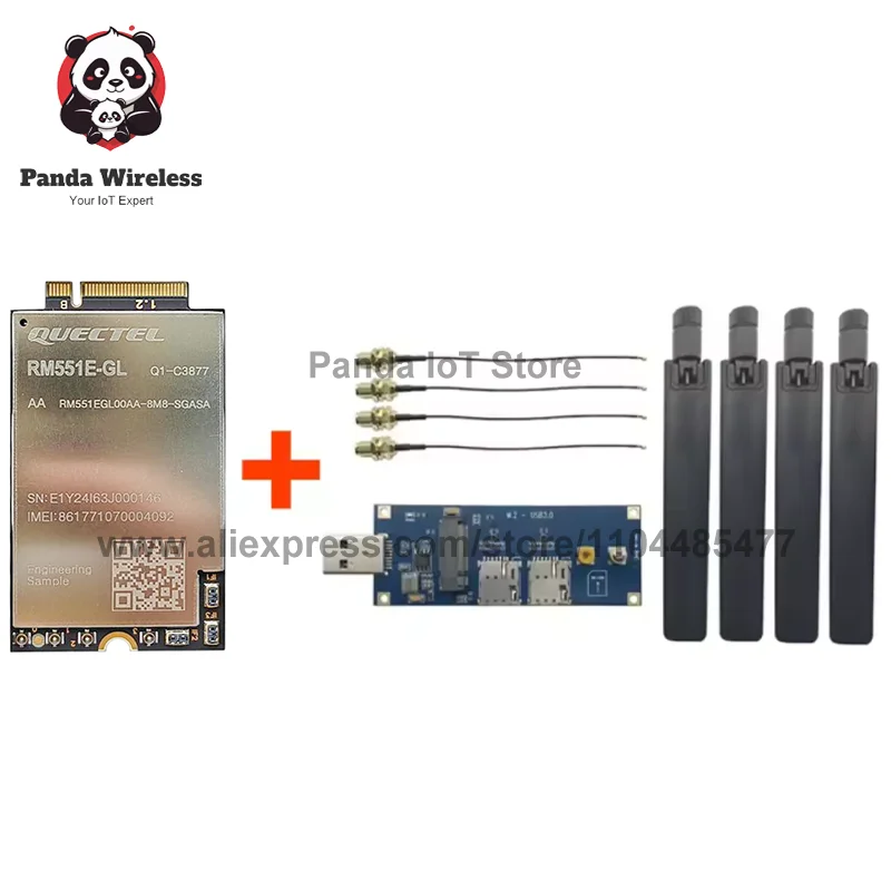 

Quectel RM551E-GL 5G Module M.2 Sub6GHz mmWave USB3.0 MINIPCIE TypeC SIM Socket Adapt Support for IoT eMBB Global Applications