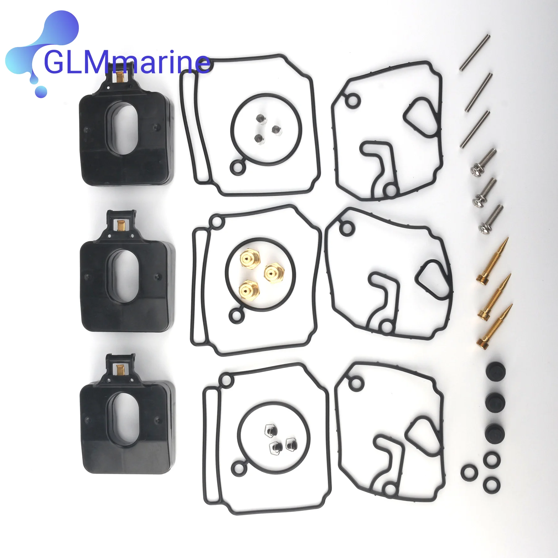 3 Sets  6H4-W0093-02 Carburetor Repair Kit Fits for Yamaha Outboard 2T 40HP 50HP Engines 6H4-W0093-03 6H4-W0093-04 18-7767