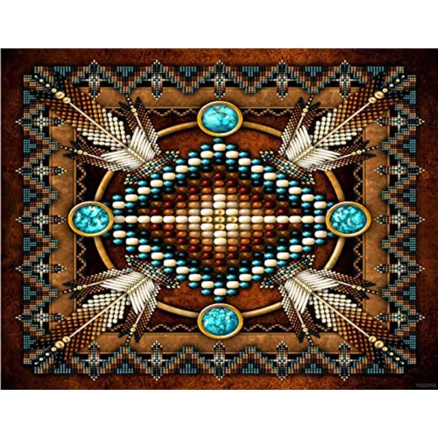 

Наборы для алмазной вышивки 5D по номерам в индейском стиле: картина с полной выкладкой стразами для взрослых на холсте