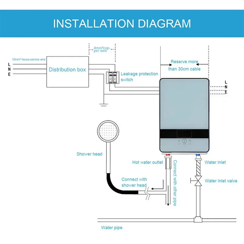 سخان مياه كهربي منزلي فوري المطبخ المطبخ تسخين سريع صغير درجة حرارة ثابتة سخان مياه الدش