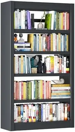 Book Shelf, 5-Tier Sturdy Bookcase, Adjustable Bookshelf, Large Capacity per Shelf, Modern Book Cases for Living Room