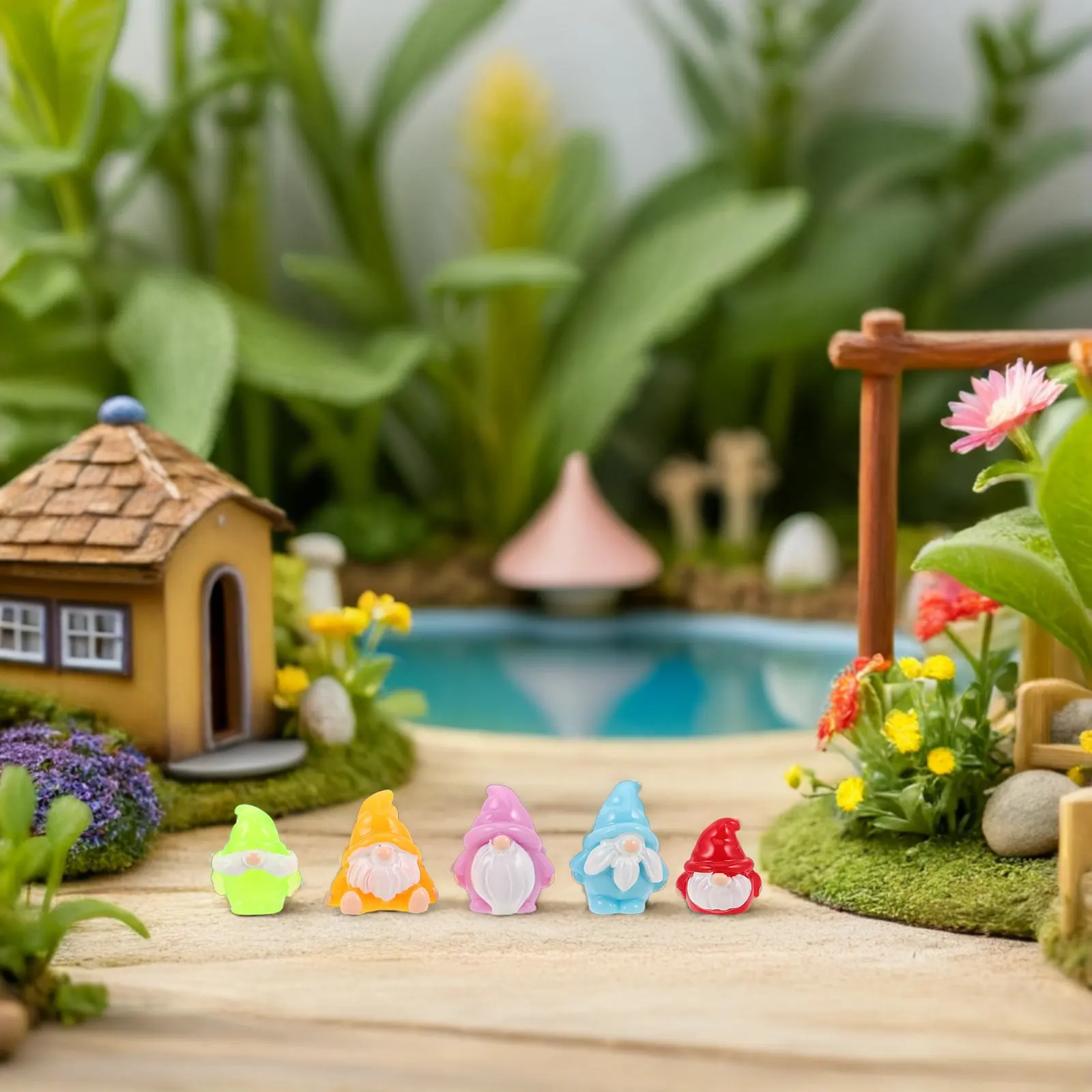 30Pcs Mini Gnomes Ornaments Mini Resin Decorative Dwarf Statues Cute Miniature Garden Landscape Patio Yard Lawn Accent