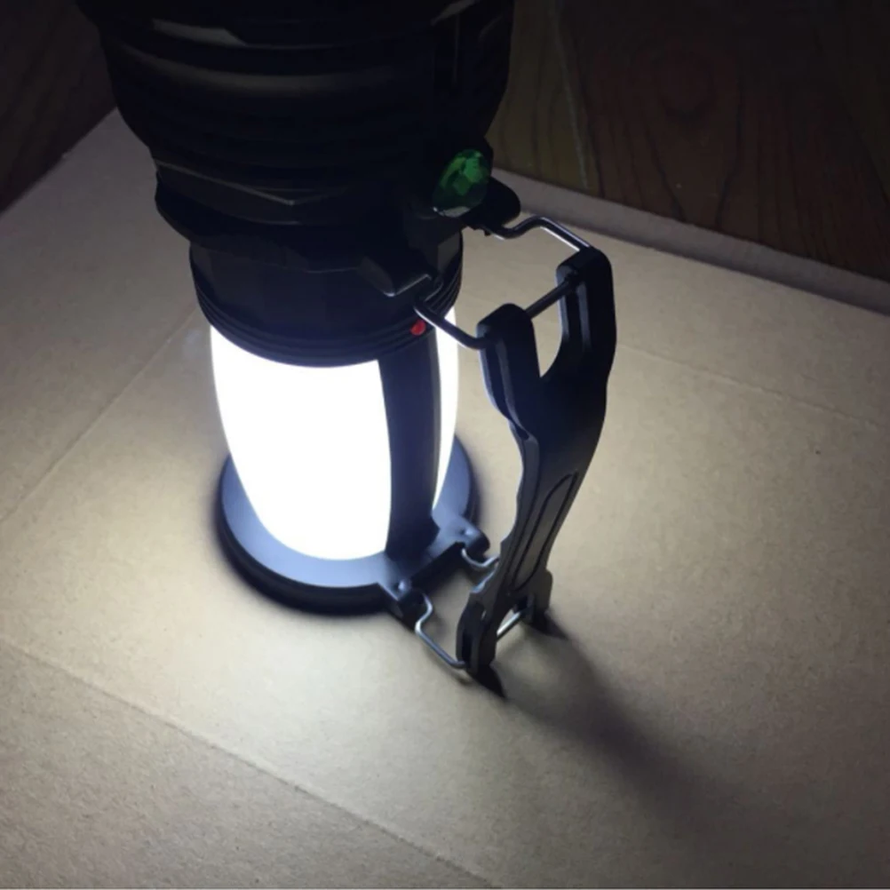 1pc Luce per tenda solare Luce da campeggio di emergenza esterna 3 modalità Ad alta luminosità Portatile a risparmio energetico per escursioni Escursionismo Viaggi Nero