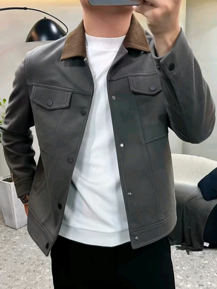 

Стильная мужская повседневная модная куртка с воротником, высококачественная элегантная осенне-зимняя новинка, верхняя одежда Haome Sli