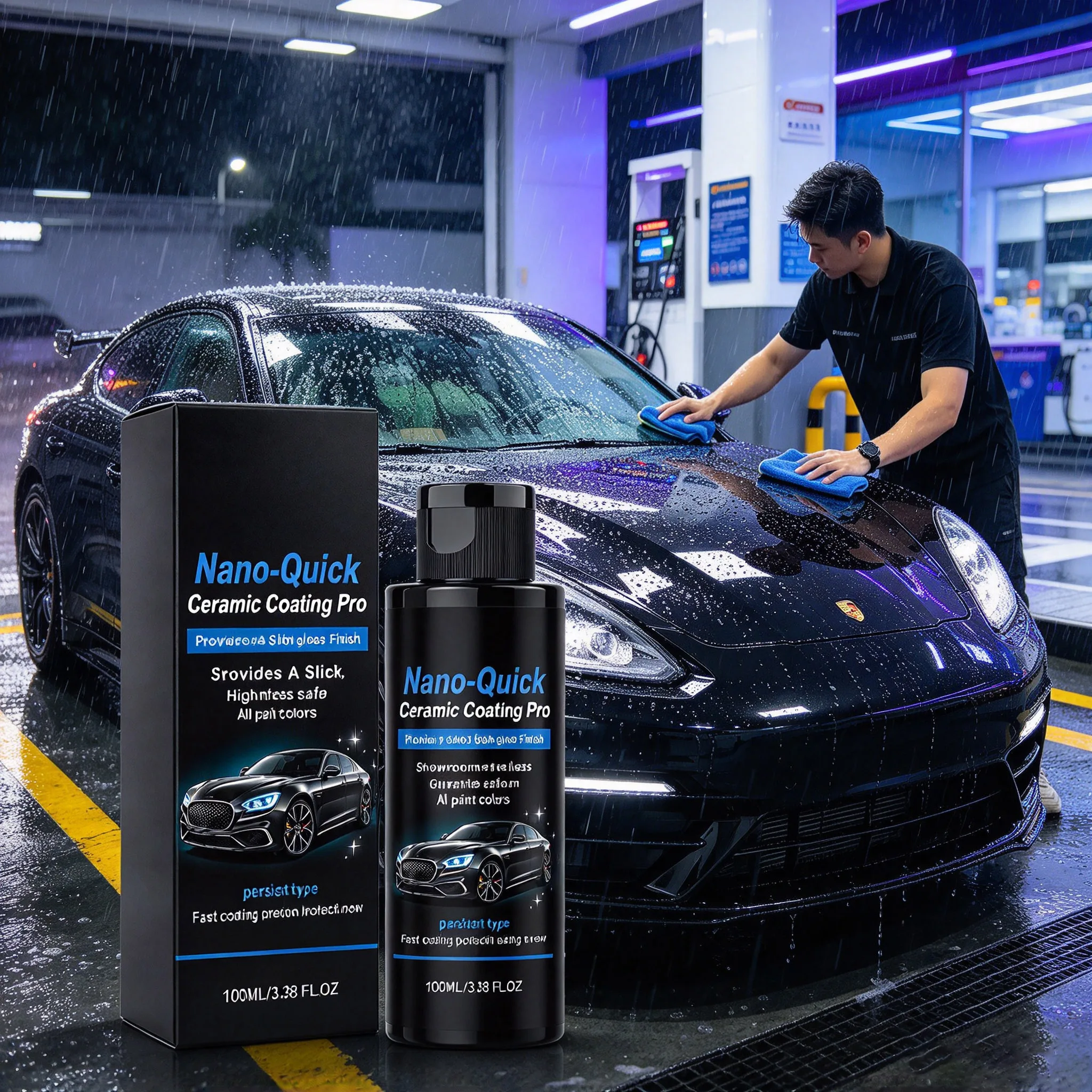 Car Nano Quick Ceramic Coating Agent Scratch Resistant Reduce Rainwater Stains Adhesion Brightness Paint Surface Auto Care Fluid