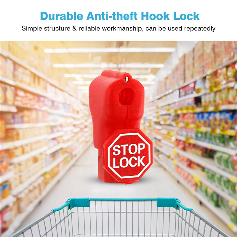 5mm 6mm Plastic Red Stop Lock Anti-Theft Lock 100PCS Retail Pin Hook Safety Display Hook Lock for Supermarket Store Shop Safety