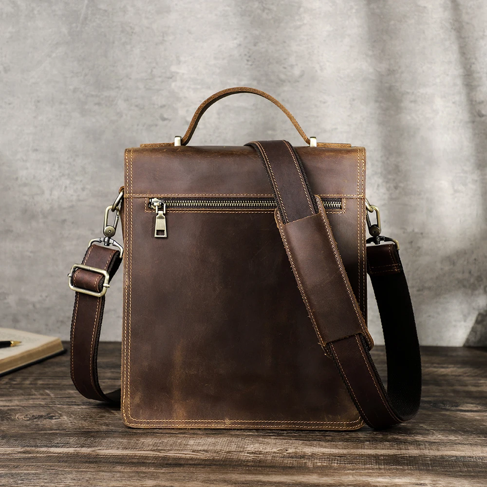 Vintage Genuine Leather Men Bags Shoulder Crossbody Luxury designer Handbag Messenger Tote Cross body Bag 11\